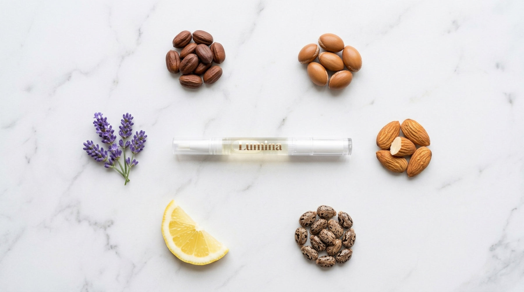 The Lumina Beauty nail oil pen, flatlay